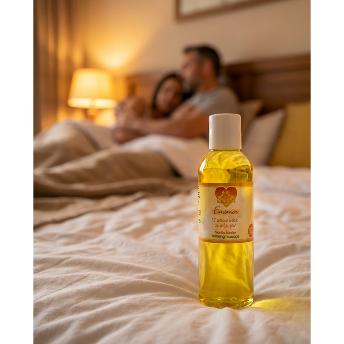 Ulei de masaj si Gel Lubrifiant, Nature Body, cu incalzire Enamore Vanilla Sunrise, 100 ml